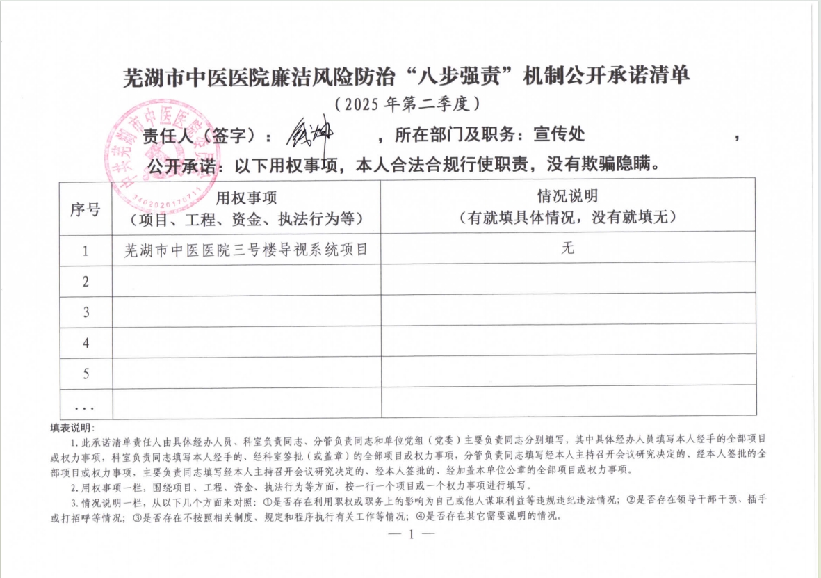 蕪湖市中醫(yī)醫(yī)院廉潔風險防治“八步強責”機制公開承諾清單（具體經(jīng)辦人員）(圖3)