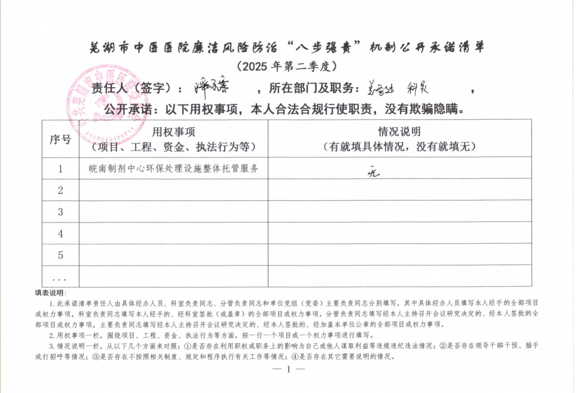 蕪湖市中醫(yī)醫(yī)院廉潔風險防治“八步強責”機制公開承諾清單（具體經(jīng)辦人員）(圖21)