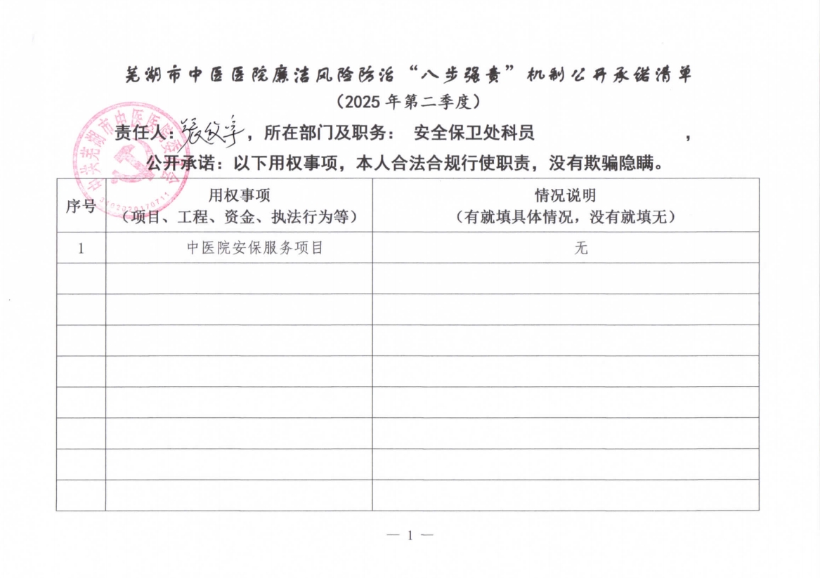 蕪湖市中醫(yī)醫(yī)院廉潔風險防治“八步強責”機制公開承諾清單（具體經(jīng)辦人員）(圖11)