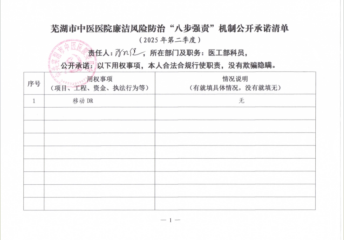 蕪湖市中醫(yī)醫(yī)院廉潔風險防治“八步強責”機制公開承諾清單（具體經(jīng)辦人員）(圖6)